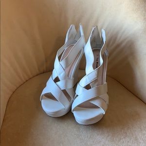 White wedge sandals